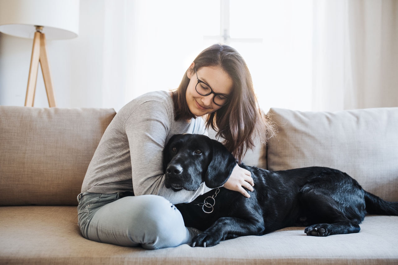 Woman with a dog
